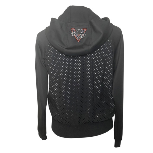 HARLEY-DAVIDSON Womens Lightweight Performance Mesh Black Hoodie - Picture 4 of 13